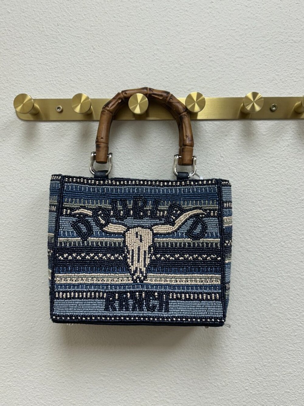 Double D Blue Bead Handbag
